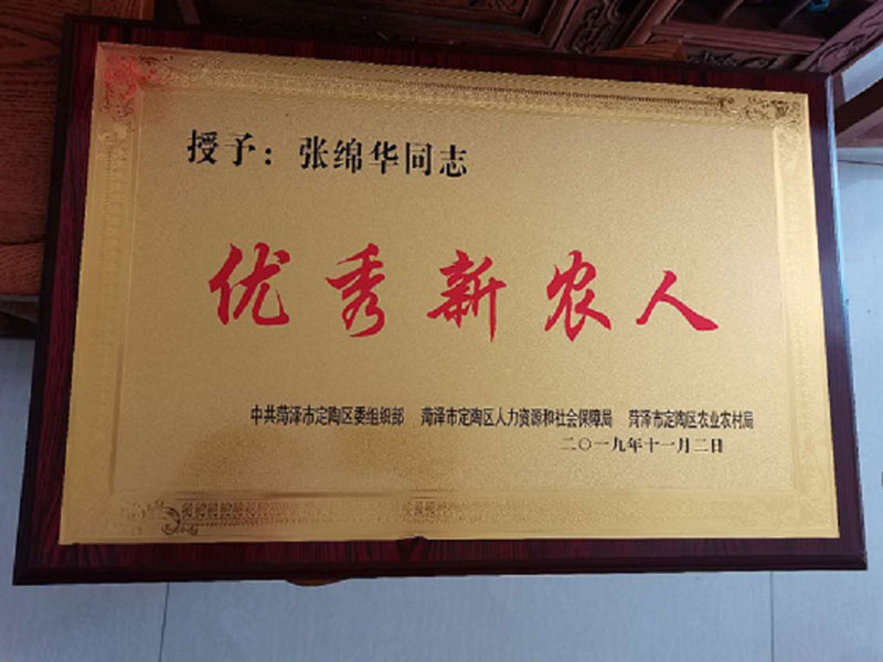 榮譽資質(zhì)--優(yōu)秀新農(nóng)人